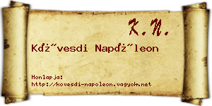 Kövesdi Napóleon névjegykártya